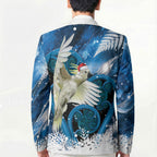 Sulphur-crested Cockatoo New Zealand Christmas In July Blazer NZ Aroha Koru Fern Marble Vibes