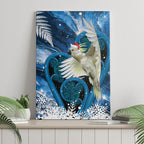Sulphur-crested Cockatoo New Zealand Christmas In July Canvas Wall Art NZ Aroha Koru Fern Marble Vibes