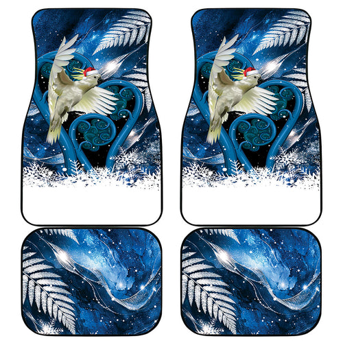 Sulphur-crested Cockatoo New Zealand Christmas In July Car Mats NZ Aroha Koru Fern Marble Vibes