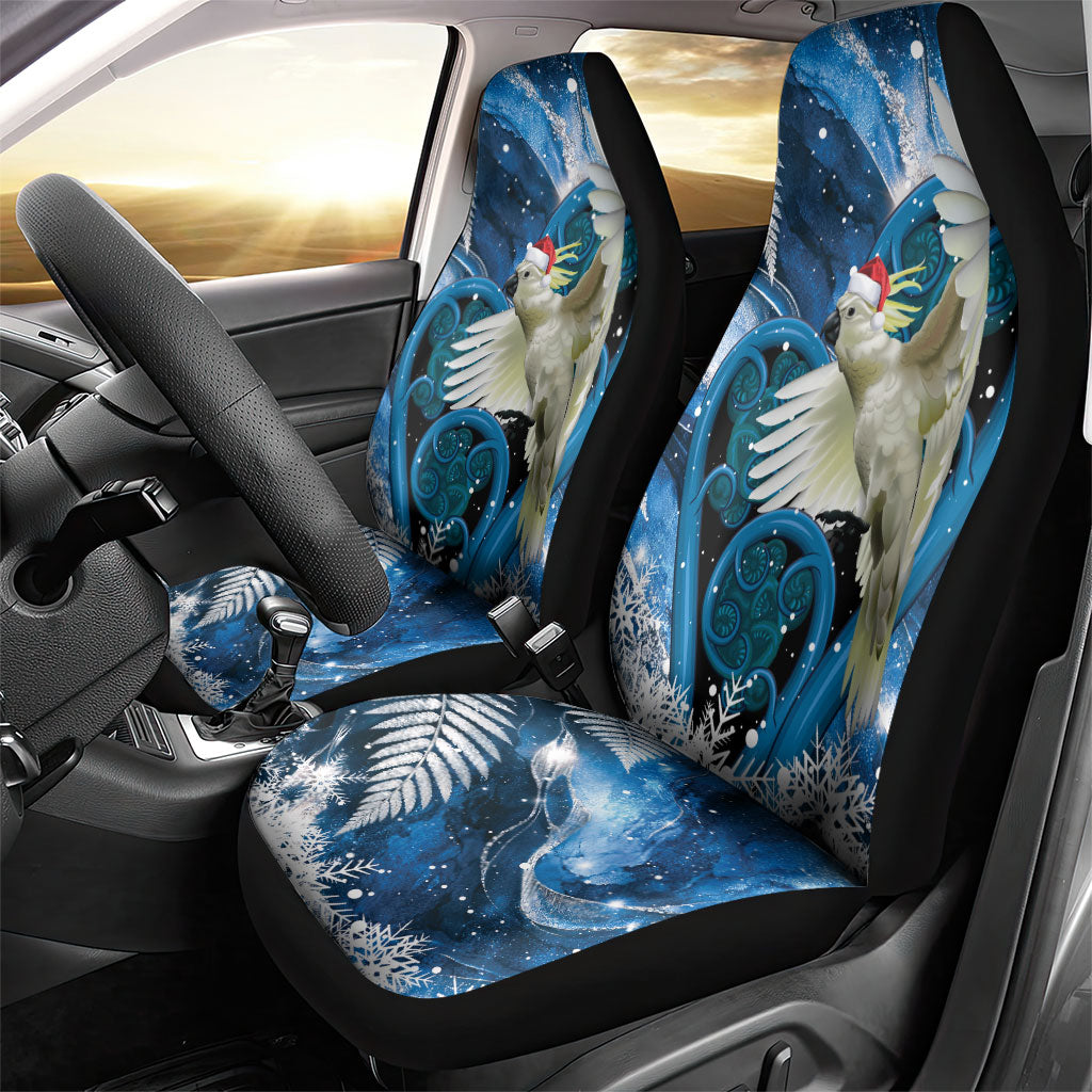 Sulphur-crested Cockatoo New Zealand Christmas In July Car Seat Cover NZ Aroha Koru Fern Marble Vibes