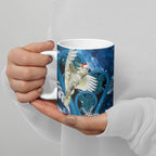 Sulphur-crested Cockatoo New Zealand Christmas In July Ceramic Mug NZ Aroha Koru Fern Marble Vibes