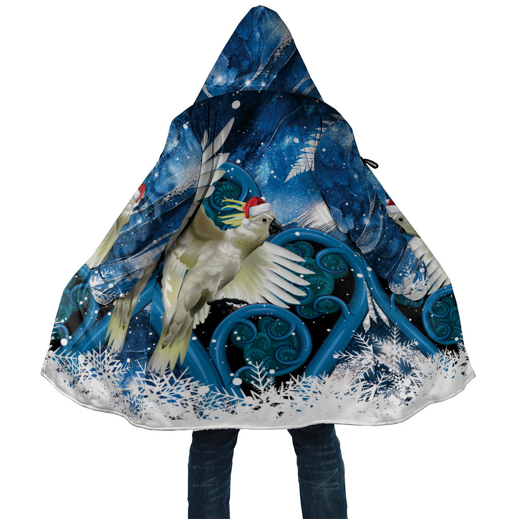 Sulphur-crested Cockatoo New Zealand Christmas In July Cloak NZ Aroha Koru Fern Marble Vibes