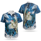 Sulphur-crested Cockatoo New Zealand Christmas In July Couples Matching Off Shoulder Short Dress and Hawaiian Shirt NZ Aroha Koru Fern Marble Vibes LT14