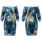 Sulphur-crested Cockatoo New Zealand Christmas In July Couples Matching Off The Shoulder Long Sleeve Dress and Hawaiian Shirt NZ Aroha Koru Fern Marble Vibes LT14