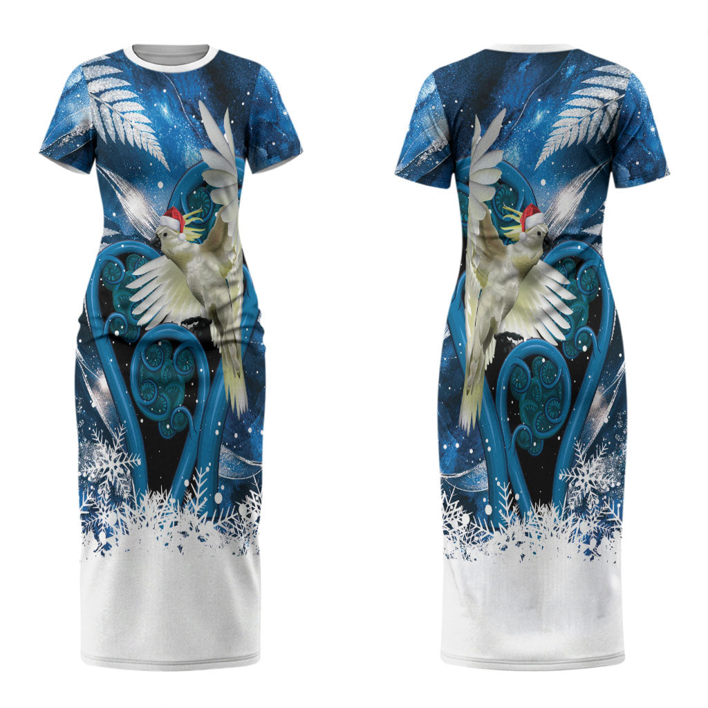 Sulphur-crested Cockatoo New Zealand Christmas In July Couples Matching Short Sleeve Bodycon Dress and Hawaiian Shirt NZ Aroha Koru Fern Marble Vibes LT14