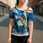 Sulphur-crested Cockatoo New Zealand Christmas In July Cross Shoulder Shirt NZ Aroha Koru Fern Marble Vibes