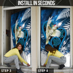 Sulphur-crested Cockatoo New Zealand Christmas In July Door Cover NZ Aroha Koru Fern Marble Vibes