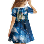 Sulphur-crested Cockatoo New Zealand Christmas In July Family Matching Long Sleeve Bodycon Dress and Hawaiian Shirt NZ Aroha Koru Fern Marble Vibes