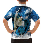 Sulphur-crested Cockatoo New Zealand Christmas In July Family Matching Off Shoulder Short Dress and Hawaiian Shirt NZ Aroha Koru Fern Marble Vibes