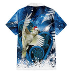 Sulphur-crested Cockatoo New Zealand Christmas In July Family Matching Puletasi and Hawaiian Shirt NZ Aroha Koru Fern Marble Vibes