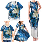 Sulphur-crested Cockatoo New Zealand Christmas In July Family Matching Tank Maxi Dress and Hawaiian Shirt NZ Aroha Koru Fern Marble Vibes