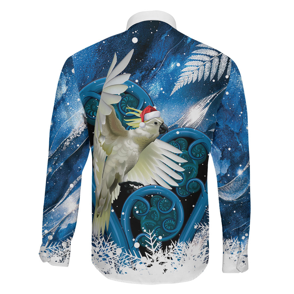 Sulphur-crested Cockatoo New Zealand Christmas In July Family Matching Tank Maxi Dress and Hawaiian Shirt NZ Aroha Koru Fern Marble Vibes
