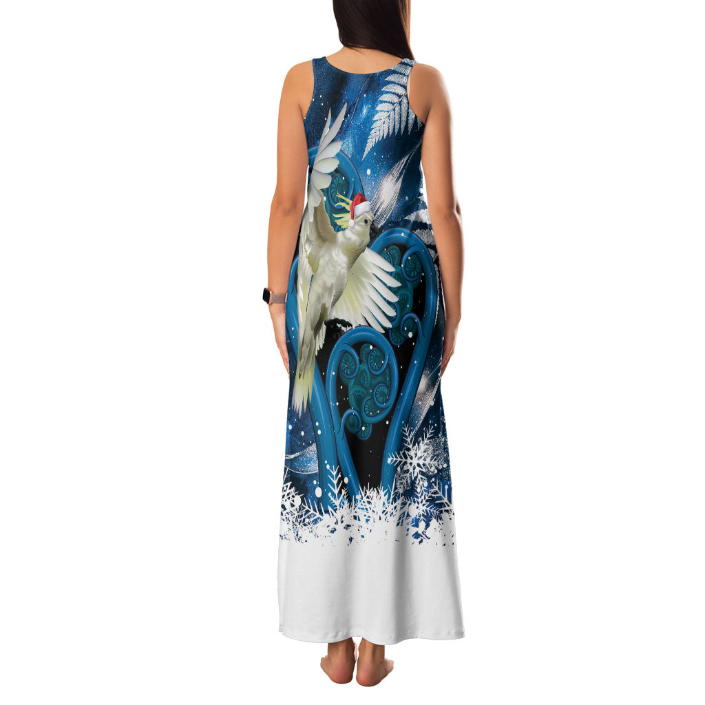 Sulphur-crested Cockatoo New Zealand Christmas In July Family Matching Tank Maxi Dress and Hawaiian Shirt NZ Aroha Koru Fern Marble Vibes