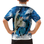 Sulphur-crested Cockatoo New Zealand Christmas In July Hawaiian Shirt NZ Aroha Koru Fern Marble Vibes