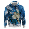 Sulphur-crested Cockatoo New Zealand Christmas In July Hoodie NZ Aroha Koru Fern Marble Vibes