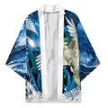 Sulphur-crested Cockatoo New Zealand Christmas In July Kimono NZ Aroha Koru Fern Marble Vibes