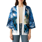 Sulphur-crested Cockatoo New Zealand Christmas In July Kimono NZ Aroha Koru Fern Marble Vibes