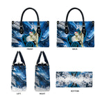 Sulphur-crested Cockatoo New Zealand Christmas In July Leather Bag NZ Aroha Koru Fern Marble Vibes