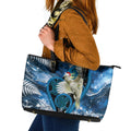 Sulphur-crested Cockatoo New Zealand Christmas In July Leather Tote Bag NZ Aroha Koru Fern Marble Vibes