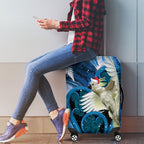 Sulphur-crested Cockatoo New Zealand Christmas In July Luggage Cover NZ Aroha Koru Fern Marble Vibes