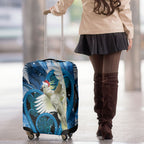 Sulphur-crested Cockatoo New Zealand Christmas In July Luggage Cover NZ Aroha Koru Fern Marble Vibes