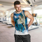 Sulphur-crested Cockatoo New Zealand Christmas In July Men Tank Top NZ Aroha Koru Fern Marble Vibes