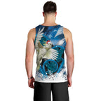 Sulphur-crested Cockatoo New Zealand Christmas In July Men Tank Top NZ Aroha Koru Fern Marble Vibes