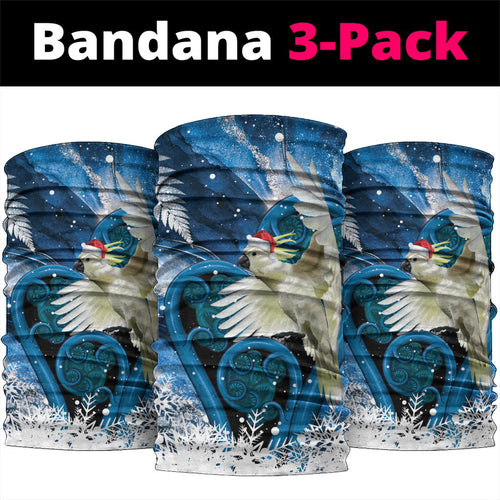Sulphur-crested Cockatoo New Zealand Christmas In July Neck Gaiter NZ Aroha Koru Fern Marble Vibes