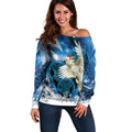 Sulphur-crested Cockatoo New Zealand Christmas In July Off Shoulder Sweater NZ Aroha Koru Fern Marble Vibes