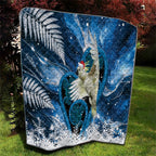 Sulphur-crested Cockatoo New Zealand Christmas In July Quilt NZ Aroha Koru Fern Marble Vibes
