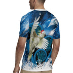 Sulphur-crested Cockatoo New Zealand Christmas In July Rugby Jersey NZ Aroha Koru Fern Marble Vibes