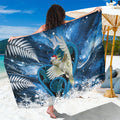 Sulphur-crested Cockatoo New Zealand Christmas In July Sarong NZ Aroha Koru Fern Marble Vibes