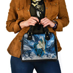 Sulphur-crested Cockatoo New Zealand Christmas In July Shoulder Handbag NZ Aroha Koru Fern Marble Vibes