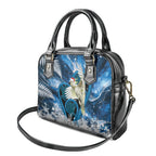 Sulphur-crested Cockatoo New Zealand Christmas In July Shoulder Handbag NZ Aroha Koru Fern Marble Vibes