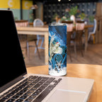 Sulphur-crested Cockatoo New Zealand Christmas In July Skinny Tumbler NZ Aroha Koru Fern Marble Vibes