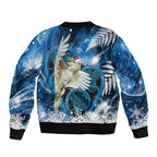 Sulphur-crested Cockatoo New Zealand Christmas In July Sleeve Zip Bomber Jacket NZ Aroha Koru Fern Marble Vibes
