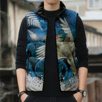Sulphur-crested Cockatoo New Zealand Christmas In July Sleeveless Puffer Jacket NZ Aroha Koru Fern Marble Vibes