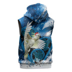 Sulphur-crested Cockatoo New Zealand Christmas In July Sleeveless Zip Hoodie NZ Aroha Koru Fern Marble Vibes