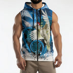 Sulphur-crested Cockatoo New Zealand Christmas In July Sleeveless Zip Hoodie NZ Aroha Koru Fern Marble Vibes