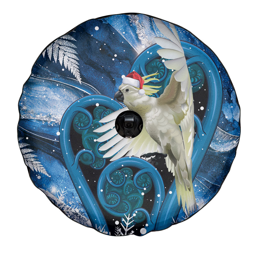 Sulphur-crested Cockatoo New Zealand Christmas In July Spare Tire Cover NZ Aroha Koru Fern Marble Vibes