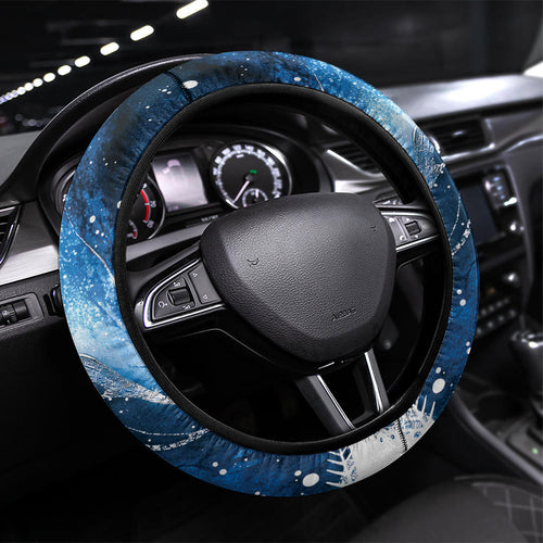 Sulphur-crested Cockatoo New Zealand Christmas In July Steering Wheel Cover NZ Aroha Koru Fern Marble Vibes