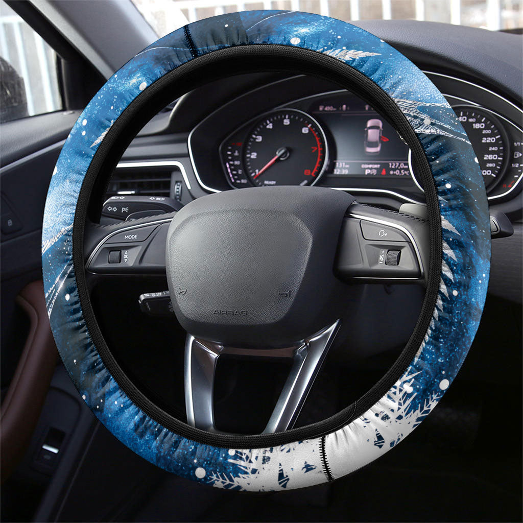 Sulphur-crested Cockatoo New Zealand Christmas In July Steering Wheel Cover NZ Aroha Koru Fern Marble Vibes