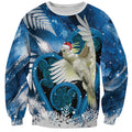 Sulphur-crested Cockatoo New Zealand Christmas In July Sweatshirt NZ Aroha Koru Fern Marble Vibes