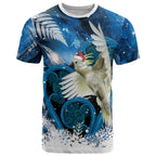 Sulphur-crested Cockatoo New Zealand Christmas In July T Shirt NZ Aroha Koru Fern Marble Vibes