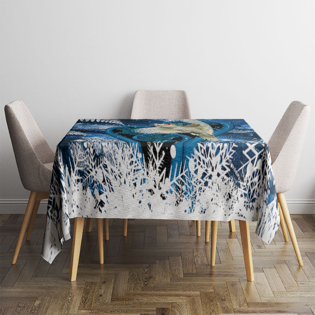 Sulphur-crested Cockatoo New Zealand Christmas In July Tablecloth NZ Aroha Koru Fern Marble Vibes