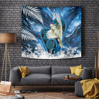 Sulphur-crested Cockatoo New Zealand Christmas In July Tapestry NZ Aroha Koru Fern Marble Vibes