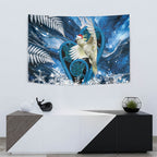 Sulphur-crested Cockatoo New Zealand Christmas In July Tapestry NZ Aroha Koru Fern Marble Vibes