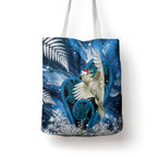Sulphur-crested Cockatoo New Zealand Christmas In July Tote Bag NZ Aroha Koru Fern Marble Vibes