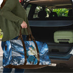 Sulphur-crested Cockatoo New Zealand Christmas In July Travel Bag NZ Aroha Koru Fern Marble Vibes