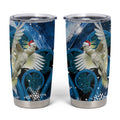 Sulphur-crested Cockatoo New Zealand Christmas In July Tumbler Cup NZ Aroha Koru Fern Marble Vibes